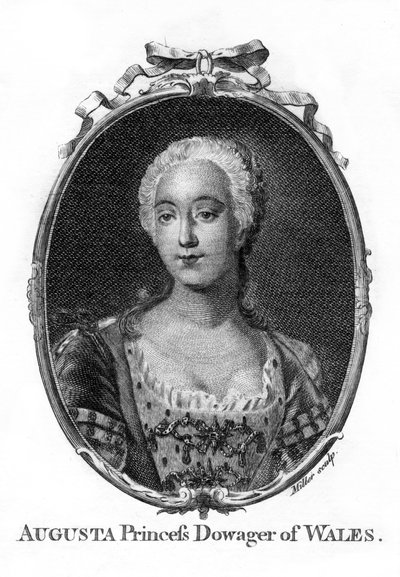Augusta, prinsesse av Wales, 1719-1772. av Miller