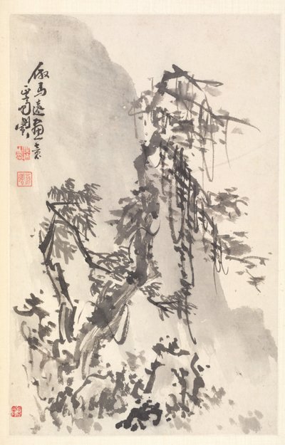 Landskap som Ma Yuan, 1788. av Min Zhen