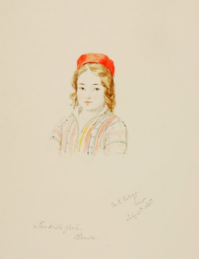 Tyrkisk jente, Brusa, 1845. av Miner Kilbourne Kellogg