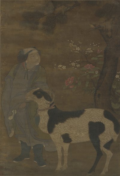 En adelig gutt og geiten hans av Ming Dynasty Chinese School