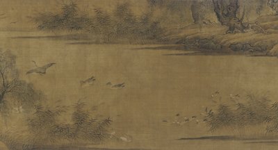 Fugler på en høstdam av Ming Dynasty Chinese School