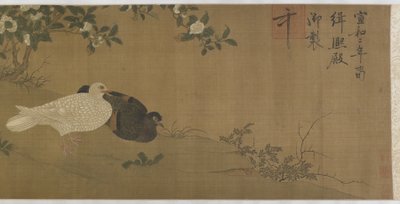 Kameliaer, duer og sangfugler av Ming Dynasty Chinese School