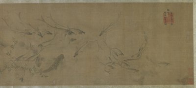 Fisk og vann ugress av Ming Dynasty Chinese School