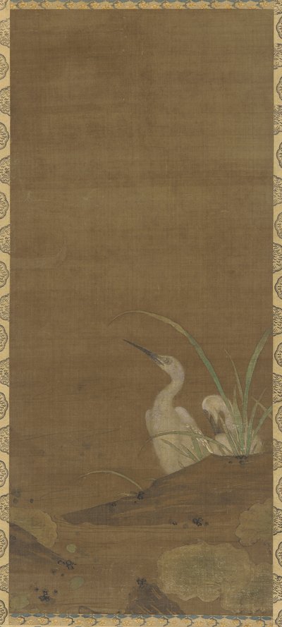 Hegre og vannplanter (blekk og farge på silke) av Ming Dynasty Chinese School