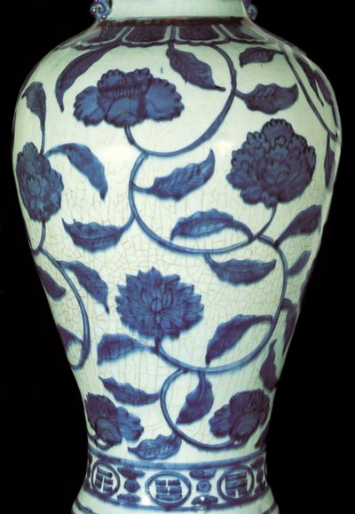 Stor blå og hvit vase, Jaijing-perioden av Ming Dynasty Chinese School