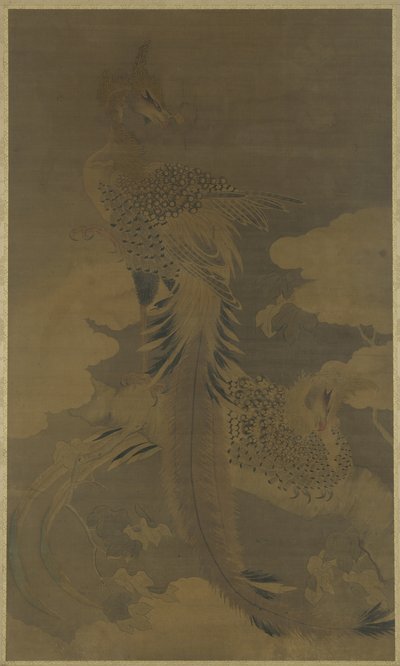 Føniks på et Paulownia-tre, ca. 1500 av Ming Dynasty Chinese School