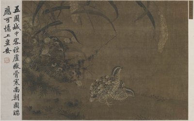 Vaktel og hirse av Ming Dynasty Chinese School