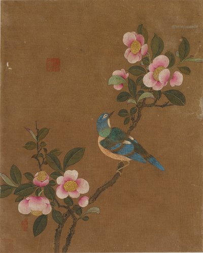 Ti bilder av fugler og blomster (farge på silke) av Ming Dynasty Chinese School