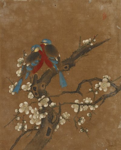 Ti bilder av fugler og blomster (farge på silke) av Ming Dynasty Chinese School