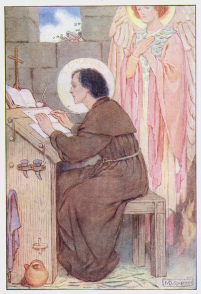 Saint Columba (farge litho) av Minnie Didbin Spooner