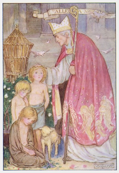 Saint Gregory (farge litho) av Minnie Didbin Spooner
