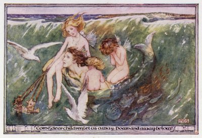Den forlatte havmannen. Matthew Arnold (farge litho) av Minnie Didbin Spooner