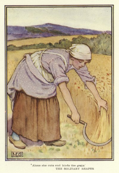 The Solitary Reaper (farge litho) av Minnie Didbin Spooner