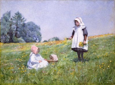 Smørblomster og tusenfryd (wc på papir) av Minnie Jane Hardman