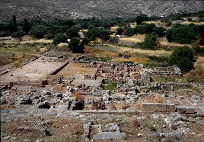 Minoisk sivilisasjon: utsikt over ruinene av palasset til Zakros bygget rundt 1700-1650 f.Kr. Kreta av Minoan
