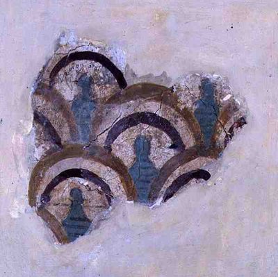 Spiralbånd og blomster fra Knossos, Kreta, ca. 1500 f.Kr. (fresco) av Minoan