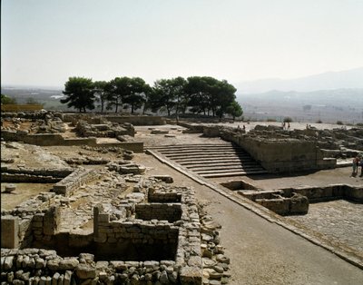 Utsikt over ruinene av Phaistos, 2700-1200 f.Kr av Minoan