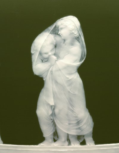 Detalj fra et par vaser, "Les alteres y les frileux", 1879 av Mintons Ltd