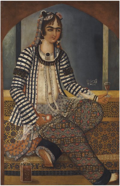 Portrett av en dame av Mirza Baba