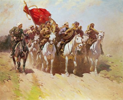Brassband fra 1st Mounted Army, 1934 av Mitrofan Borisovic Grekov