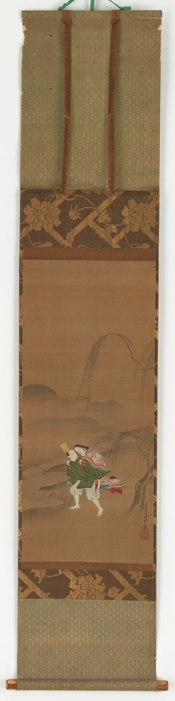 Ariwara Narihira bærer sin elsker, 1683-1752. av Miyagawa Chōshun