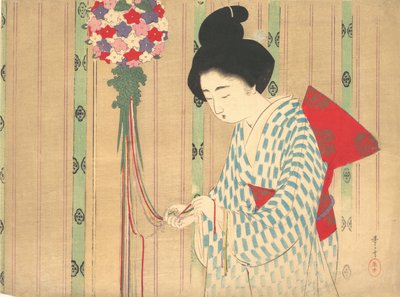 Ornament Ball fra kuchie frontispice av en roman, ca. 1906. av Mizuno Toshikata