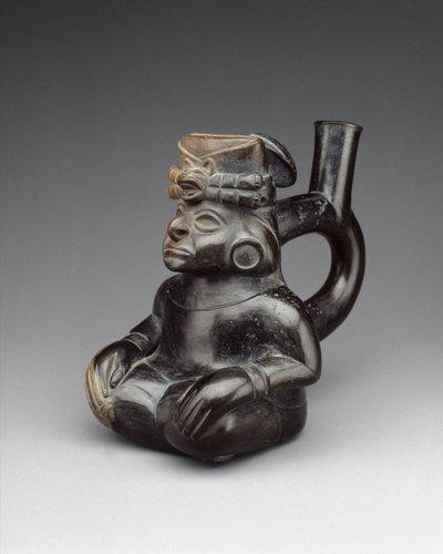 Sittende figurflaske, 2.–5. århundre (keramikk) av Moche Moche