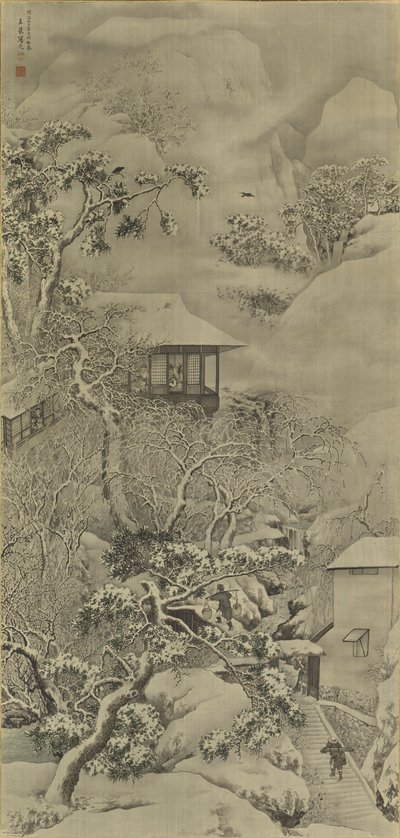 Snølandskap av Mochizuki Gyokusen