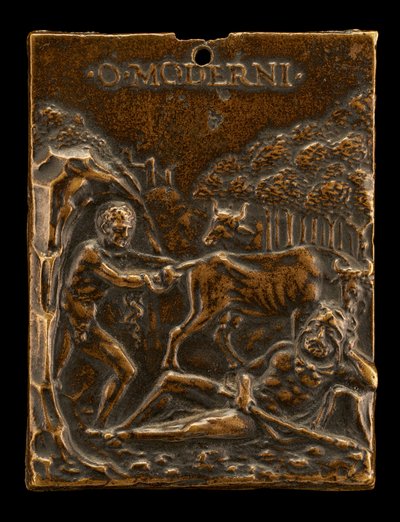 Cacus stjeler oksene fra Hercules. av Moderno