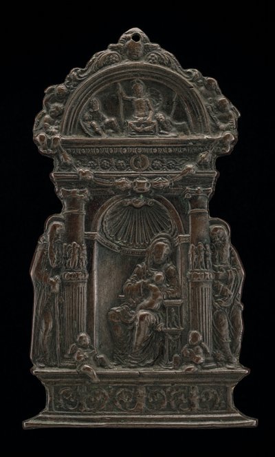 Madonna og barn tronet med Saint Anthony Abbed og Saint Jerome, 1490. av Moderno