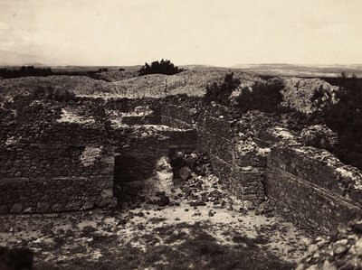 Bygge et imperium i den fascistiske tidsalderen: Axum-ruinene av Solens tempel i Adulis, 09.05.1936 (s/hvitt-bilde) av Modestino Baldinetti