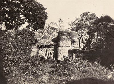 'Building an Empire' i den fascistiske tidsalderen: Church of Enda Jesus at Makallè, 09/05/1936 (s/hv-bilde) av Modestino Baldinetti