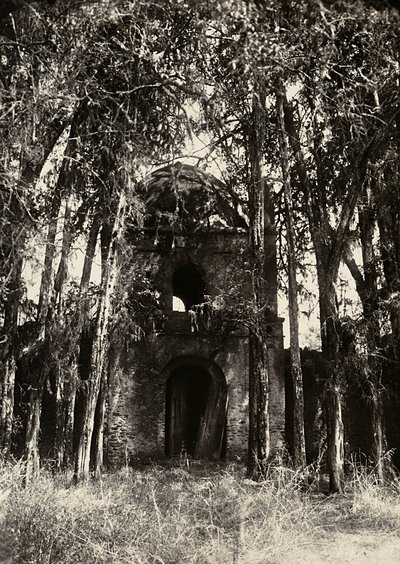 Bygge et imperium i den fascistiske tidsalderen: inngang til fornøyelseshuset til kong Fasil, 09.05.1936 (s/hvitt-bilde) av Modestino Baldinetti