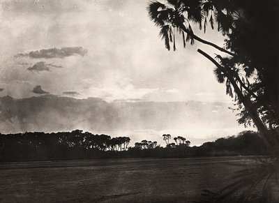 'Building an Empire' i den fascistiske tidsalderen: solnedgang på Gasc, 09.05.1936 (s/hvitt-bilde) av Modestino Baldinetti