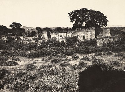 Bygge et imperium i den fascistiske tidsalderen: Slottet til kong Fasiladas i Gondar, Etiopia, 09.05.1936 (s/hvitt-bilde) av Modestino Baldinetti