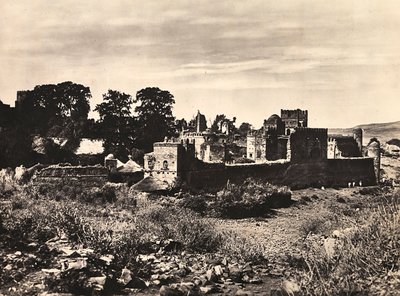Bygge et imperium i den fascistiske tidsalderen: Slottet til kong Fasiladas i Gondar, Etiopia, 09.05.1936 (s/hvitt-bilde) av Modestino Baldinetti