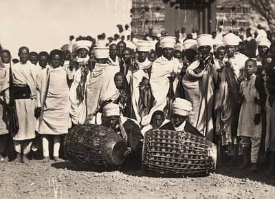 Building an Empire i den fascistiske tidsalderen: Mascal-festivalen, 09/05/1936 (s/hvitt-bilde) av Modestino Baldinetti