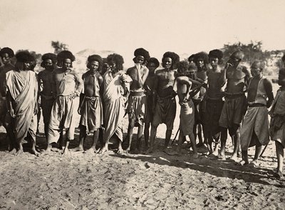 'Building an Empire' i den fascistiske tidsalderen: Beni Amers stamme, 09.05.1936 (s/hvitt-bilde) av Modestino Baldinetti