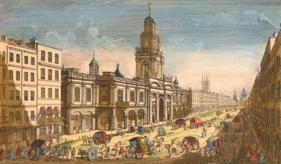 Utsikt over Royal Exchange, London, 1751 av Moithey Lainee