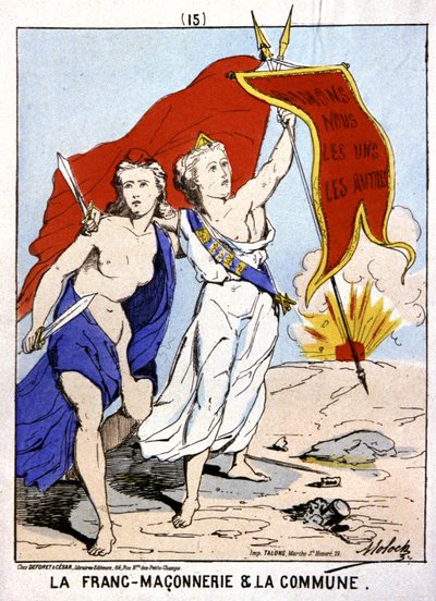 Frimureriet alliert med La Commune, ca. 1871 (illustrasjon) av Moloch (1849 1909)