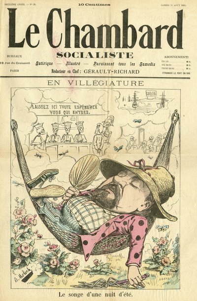 Illustrasjon av Moloch (1849-1909) for omslaget til Le Chambard Socialiste av Moloch