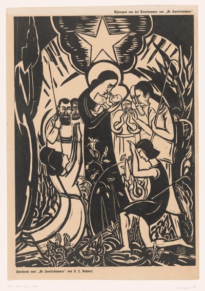 Tilbedelse av hyrdene av Mommie Schwarz (signed by artist)