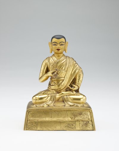 Tolvte Dalai Lama, Trinlay Gyatso, fra et delvis sett med lamaer og lærere, midten av 1800-tallet av Mongolian School