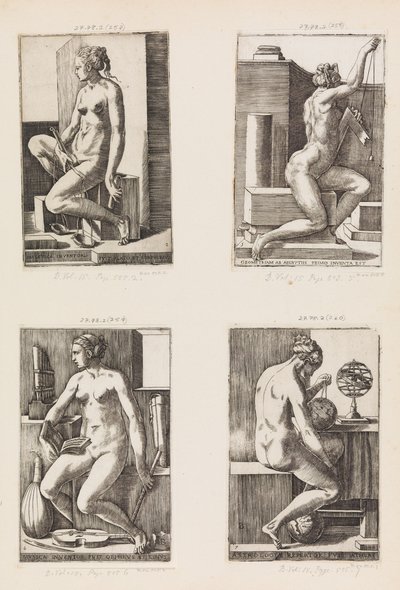 Astronomi, fra The Seven Liberal Arts, plate 7, 1544. av Monogrammist B