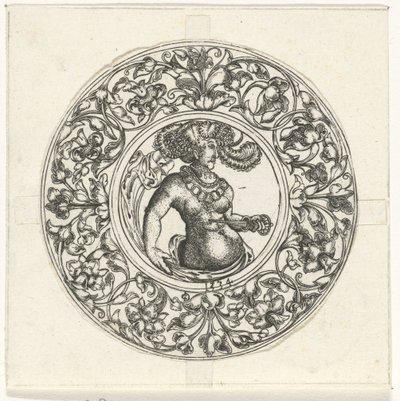 Rundt brett med Lucretia av Monogrammist CG (Duitsland)