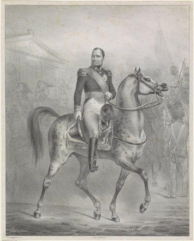Ridesportrett av Willem I Frederik, konge av Nederland av Monogrammist CM (Nederland)