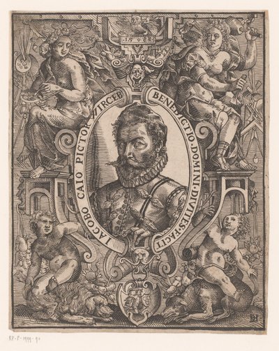 Portrett av Jacob Cay av Monogrammist DH (Duitsland)
