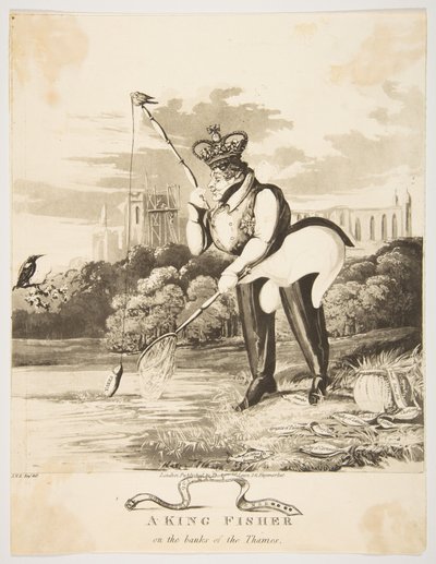 A King Fisher på Themsen, 1827. av Monogrammist JVS