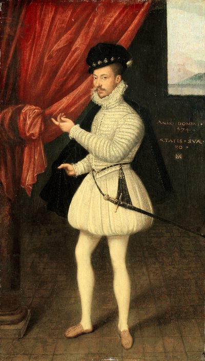 Portrett av en mann i hvitt, 1574. av Monogrammist LAM