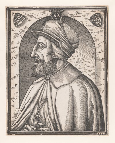 Portrett av Ferdinand I av Habsburg, tysk keiser av Monogrammist MR